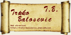 Trpko Balošević vizit kartica